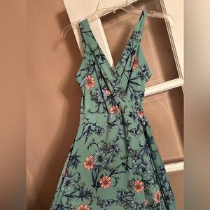 Maxi Floral Green Dress